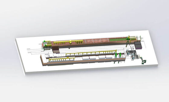 100 bis 1.200 Tonnen/Tag vollautomatische Tonziegel-Produktionslinie mit Tunnel-Trockner und Tunnel-Ofen für die Tonziegelherstellung