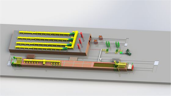 100 bis 1.200 Tonnen/Tag vollautomatische Tonziegel-Produktionslinie mit Tunnel-Trockner und Tunnel-Ofen für die Tonziegelherstellung