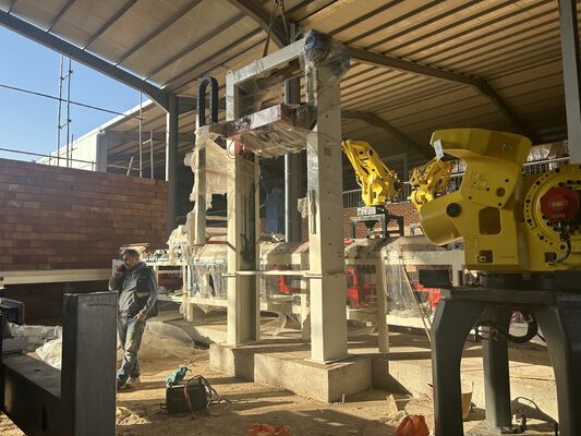 Vollautomatisches palettenloses Entlade- und Verpackungssystem für gebrannte Ziegel von BBT